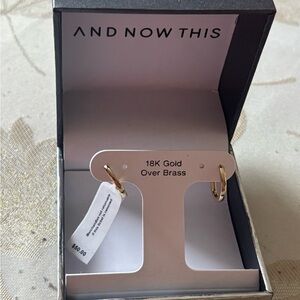 And Now This Gold Tone Huggie Earrings New